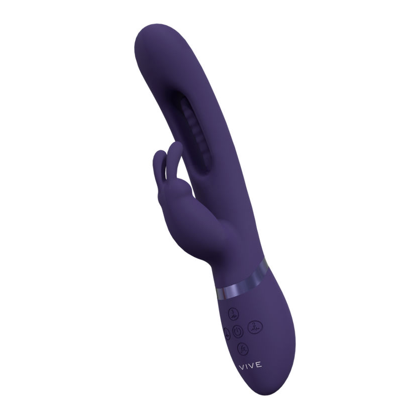 Mika - Triple Motor - Vibrating Rabbit with Innovative G-Spot Flapping Stimulator - Purple